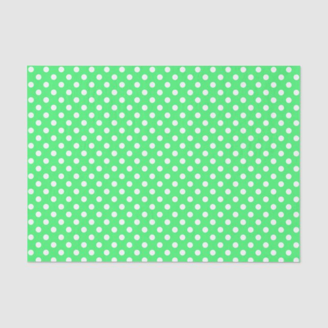De Seda Bolinhas branca sobre o papel dos tecidos verdes c (Frente )