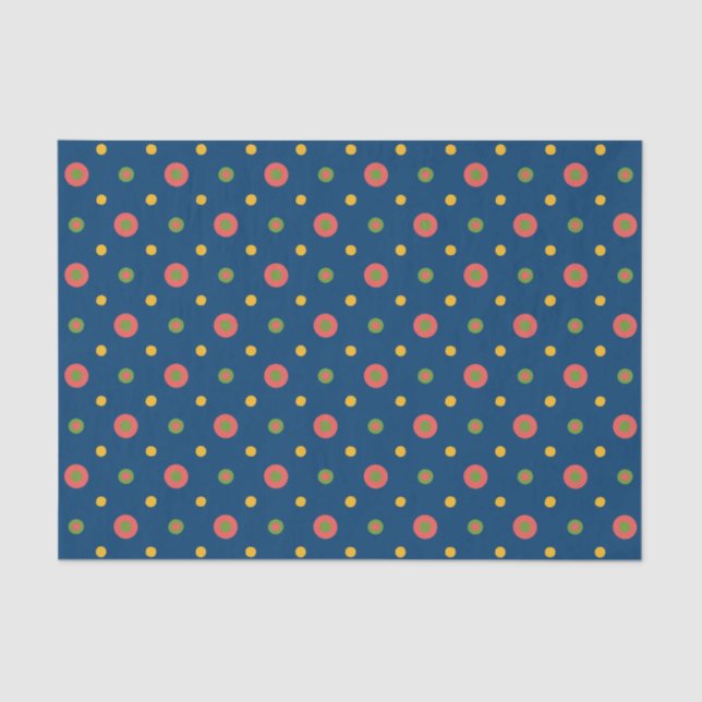 De Seda Bolinhas jumbo Quirky em papel azul Marinho (Frente )