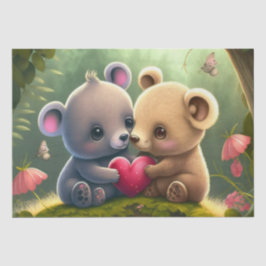 De Seda Bons ursos bonitos cartoons Papel Tecido