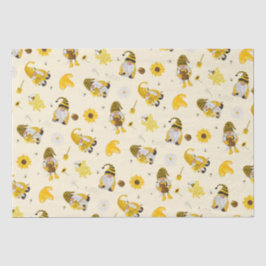 De Seda Bumble Bee Sunflower Yellow Gnomo Papel Tecido
