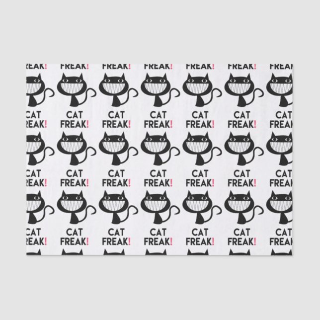 De Seda Cat Freak! Papel para tecidos divertidos (Frente )