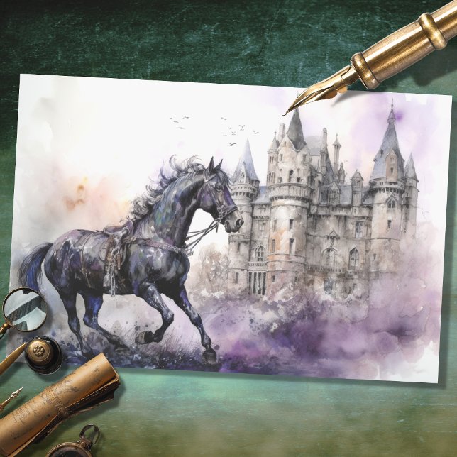 De Seda Cavalo com Papel Decoupage do Castelo 2 (Criador carregado)