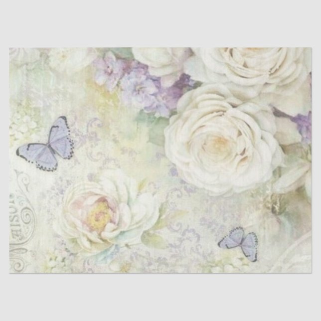 De Seda Chique Lilac Series Design 13 Papel Tecido (Frente )