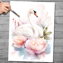 De Seda Chique Swan 1 - Papel Decoupage