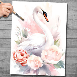 De Seda Chique Swan 3 - Papel Decoupage