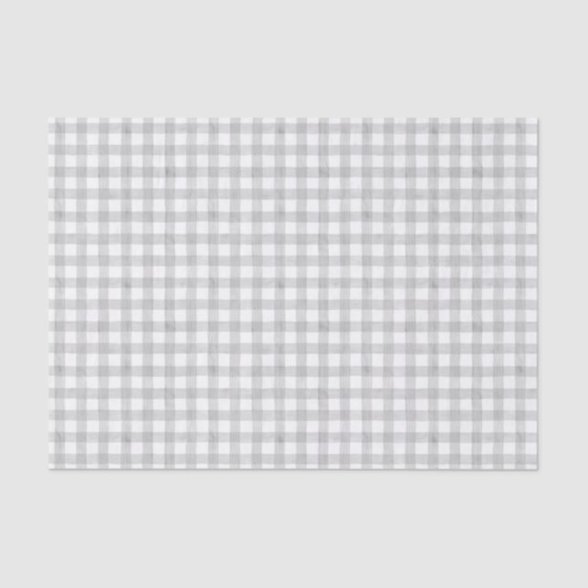De Seda Cinza Aquarela Papel Tecido Gingham (Frente )