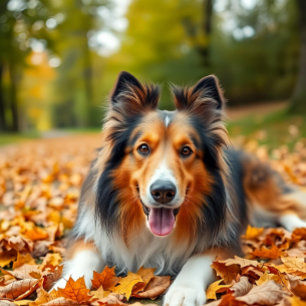 De Seda Collie em papel découpage