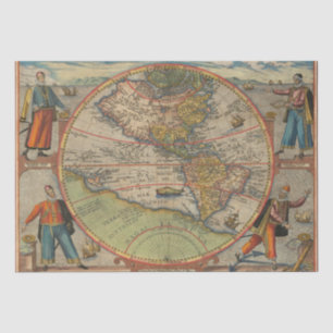 De Seda Columbus Vespucci Magellan Pizzaro — Papel Tecido