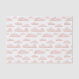 De Seda Coral Dreamtime Watercolor Clouds Papel Tecido