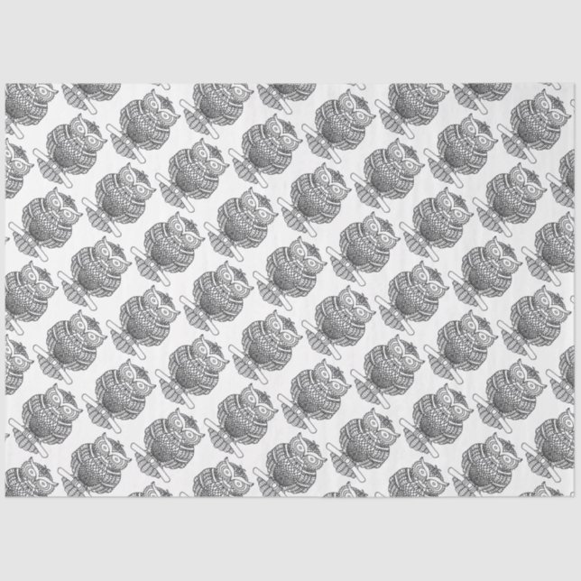 De Seda Coruja (branca) - Papel Tecido (Frente )