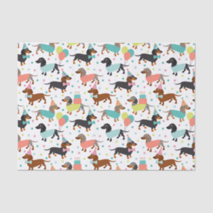 De Seda Dachshund Birthday - Papel Tecidual