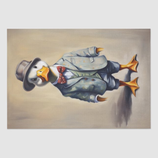 De Seda Dapper Ducks: Papel Decoupage Inspirado em Vestuár (Frente )