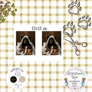 De Seda Decoupage Ursozinho Caprichoso Papel Higiênico Ban
