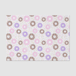 De Seda Deliciosos Donuts Papel Tecido em Branco