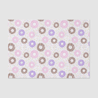 De Seda Deliciosos Donuts Papel Tecido em Branco