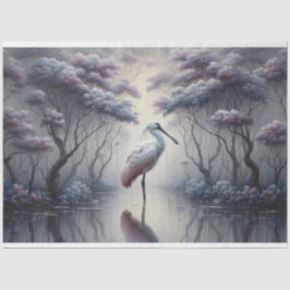 De Seda Desligar, Pássaro Spoonbill, Papel Tecido