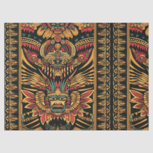 De Seda Elegante Beige "Aztec Dream" Molhando Papel Tecido