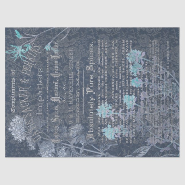 De Seda Especiarias Antigas E Ephemera Decoupage Papel Tec (Frente )