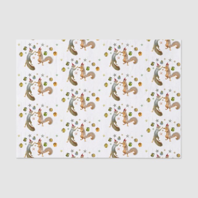 De Seda Esquilos com papel tecidular decorações por estrel (Frente )