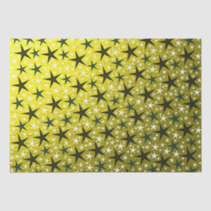 De Seda estrelas negras e brancas em papel dourado
