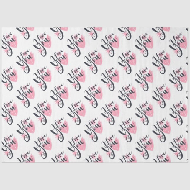 De Seda Eu Te Amo Papel Tecidual (Frente )