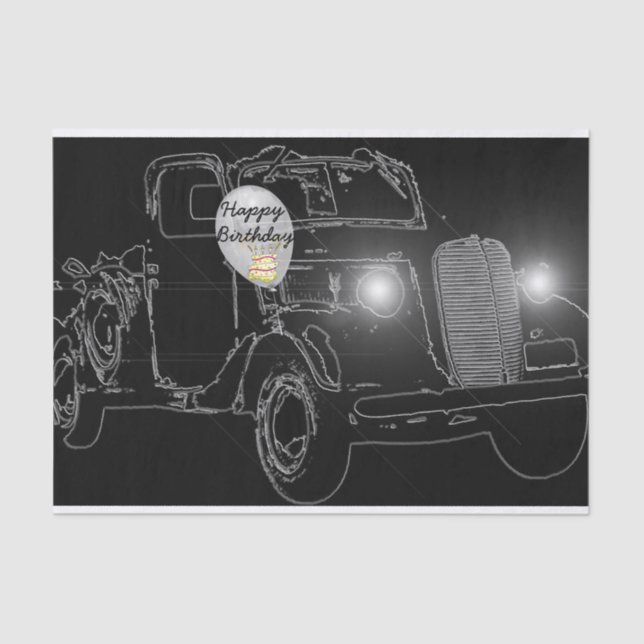 De Seda Feliz Aniversário do Papel Tecido (Frente )