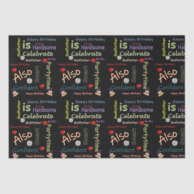 De Seda Feliz Aniversário Papel Tecido Deus Pai (Frente )