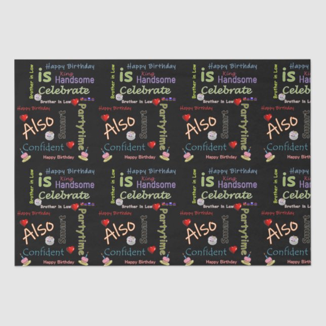 De Seda Feliz Aniversário Papel Tecido Irmão em Direito (Frente )