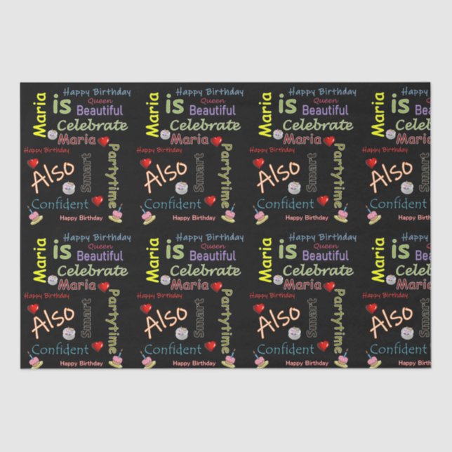 De Seda Feliz Aniversário - Papel Tecidual Maria (Frente )