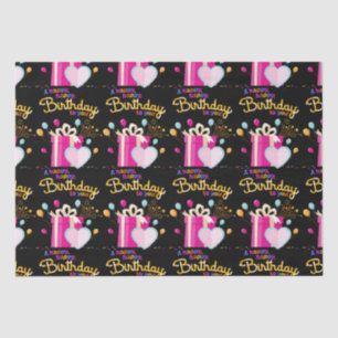 De Seda Feliz Aniversário Para O Seu Papel Tecidual