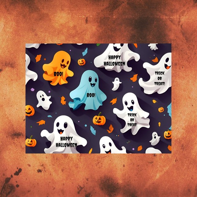 De Seda Feliz Halloween Cute Mini Fantasmas Papel Tecidual (Criador carregado)