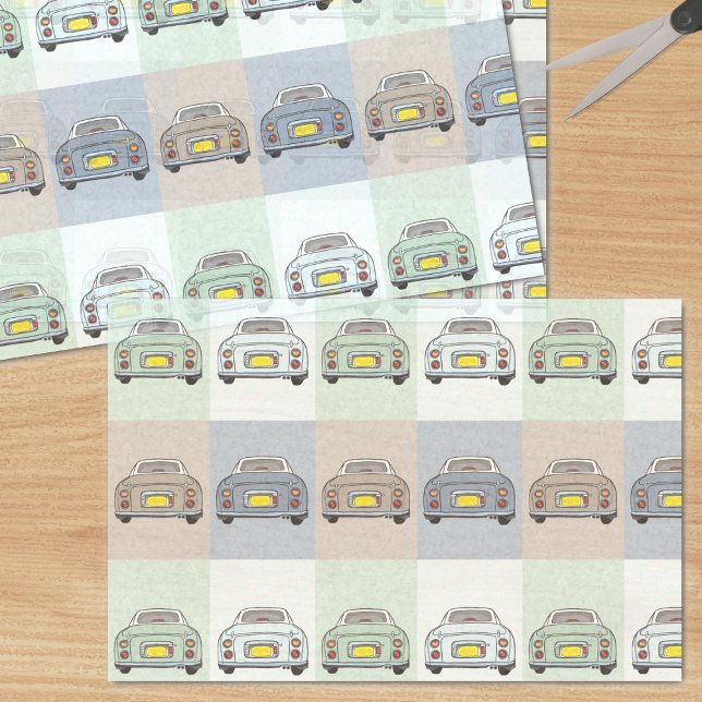 De Seda Figuras Figaro Car - Papel Tecido (Figaro Car Tissue Paper just for you)