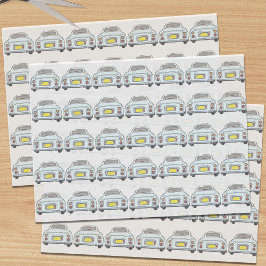 De Seda Figuras Pálidas Aqua Figaro Car Papel Tecido