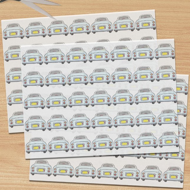 De Seda Figuras Pálidas Aqua Figaro Car Papel Tecido (Pale Aqua Figaro Car Tissue Paper just for you)