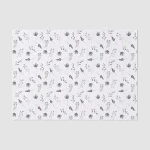 De Seda Floral Azul Delicado Papel Tissue Impresso Perso