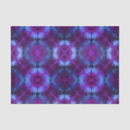 De Seda Flores e Círculos Tecido Coletor Papel Azul Púrpur