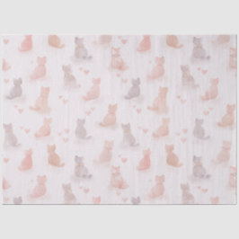 De Seda Gatos Pastel e Papel Higiênico Corações