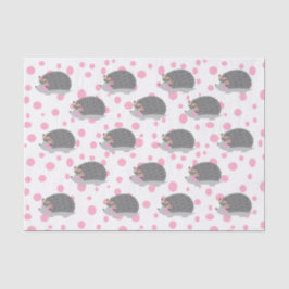 De Seda Hedgehog com Papel Tecido Floral