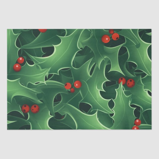 De Seda Holly e Berries - Papel Tecidual (Frente )