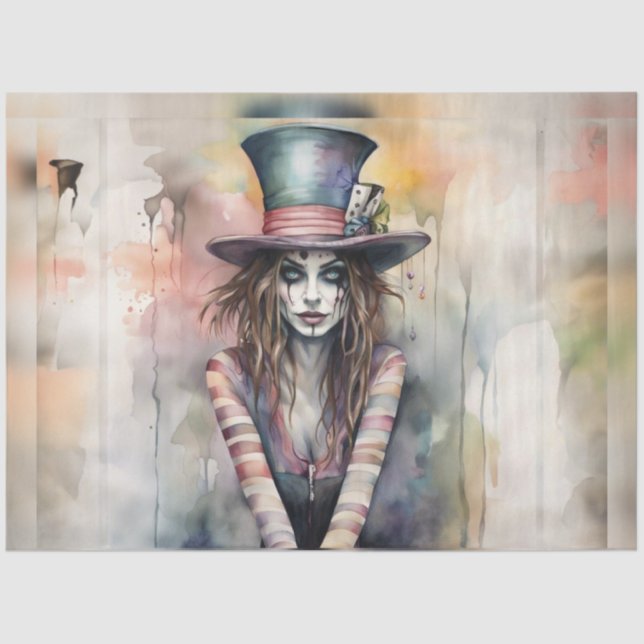 De Seda Lady Hatter Mad Hatter Alice no Papel das Maravilh (Frente )