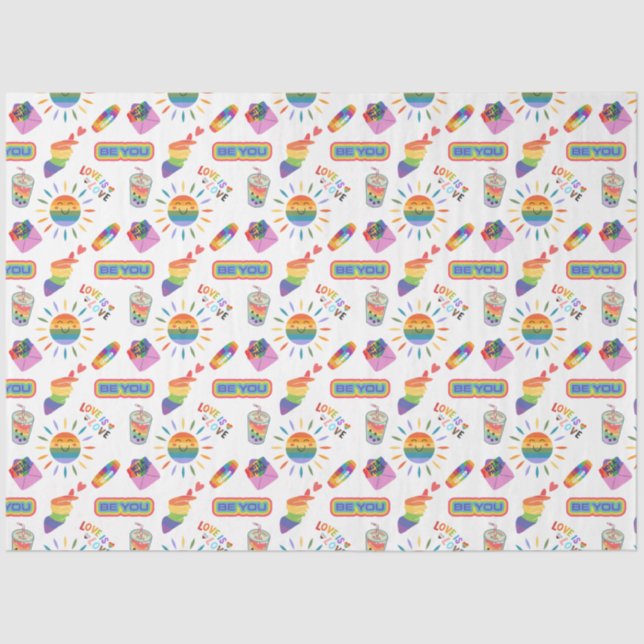 De Seda LGBTQ+ Orgulho O amor enrola o papel dos tecidos (Frente )