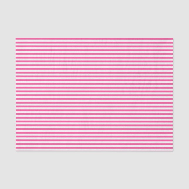 De Seda Listras brancas e rosa-quente finas - Papel tecidu (Frente )