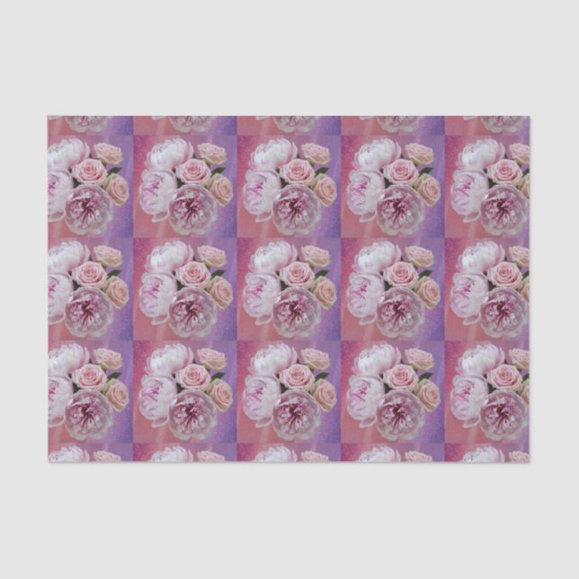 De Seda Luxe Opalescente Rosa Papel Tecido (Frente )