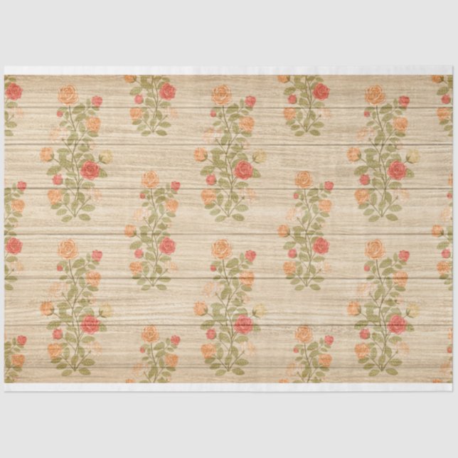 De Seda Madeira Floral Moderno Papel Tecido Popular (Frente )