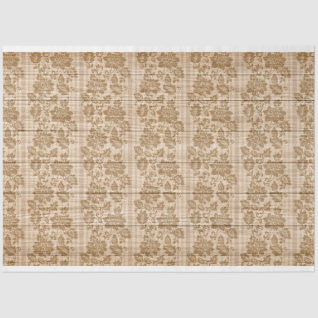 De Seda Madeira Floral Moderno Papel Tecido Popular (Frente )