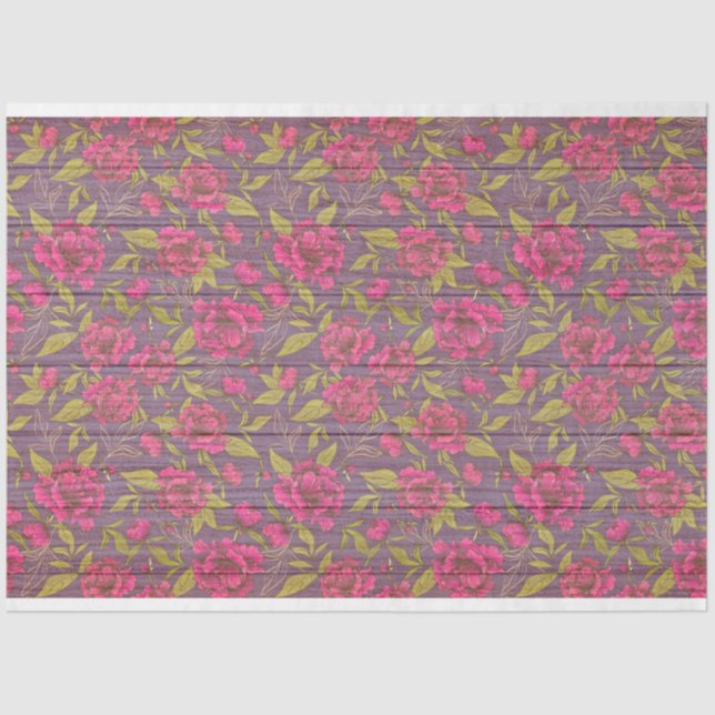 De Seda Madeira Floral Moderno Papel Tecido Popular (Frente )