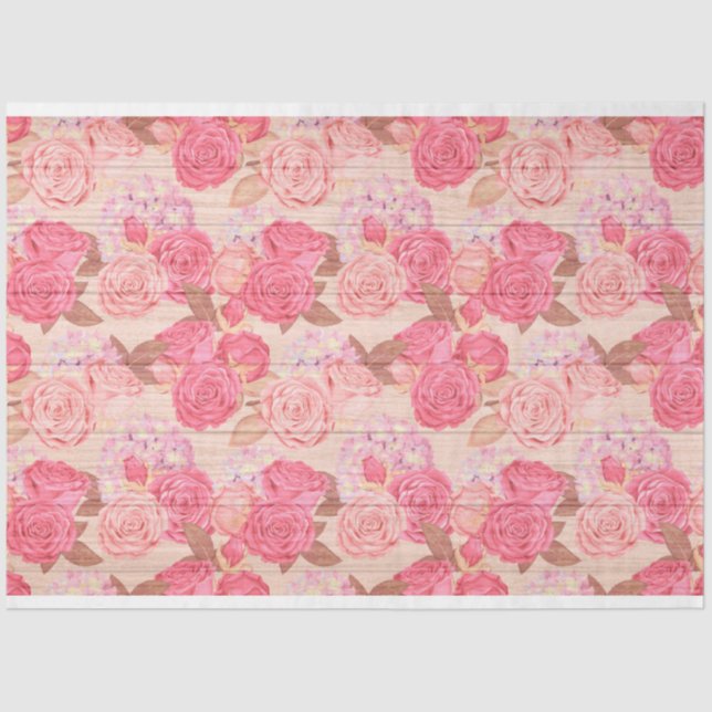 De Seda Madeira Floral Moderno Papel Tecido Popular (Frente )