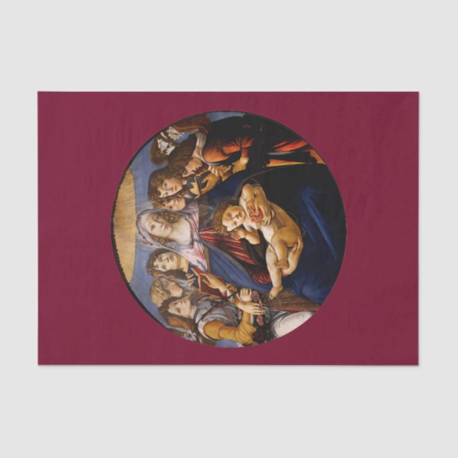 De Seda Madona do Papel Tecido Pomegranato (Frente )