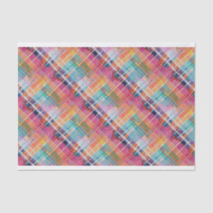 De Seda Madras Xadrez, Púrpura, Papel Tecido Aquático Rosa