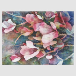 De Seda Magnolia Watercolor Art Decoupage Papel Tecido